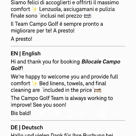 Bilocale Golf One Bedroom & Living With Sofa Bed Апартаменты